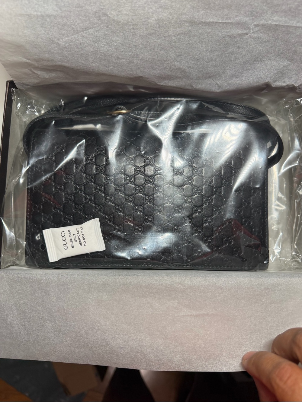 NWT Soft Microguccissima Crossbody Wallet Black - Picture 9 of 9